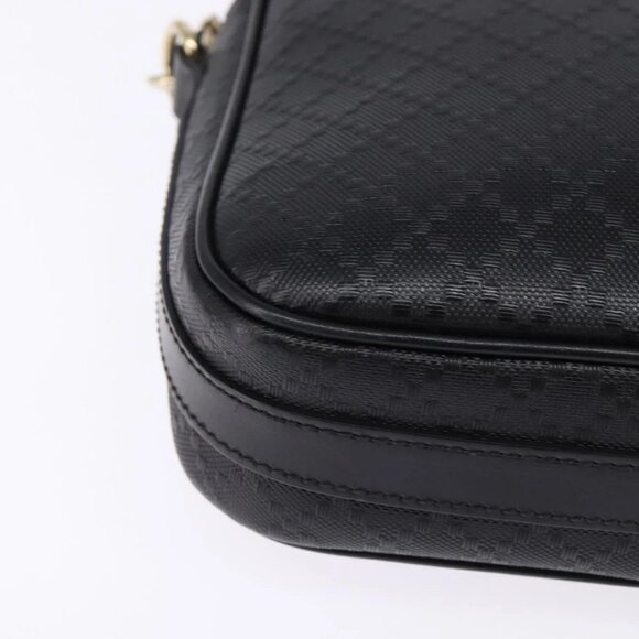 GUCCI Diamante Hand Bag Leather 2way Black Gold 344357 Auth 135065 - Picture 4 of 16